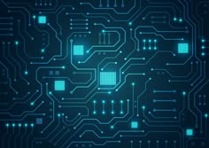 High Tech Technology Geometric Circuit Board Background