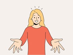Smiling woman with arms open welcoming someone | Premium Vector in 2025 | Vector illustration people, Happy cartoon, People illustration