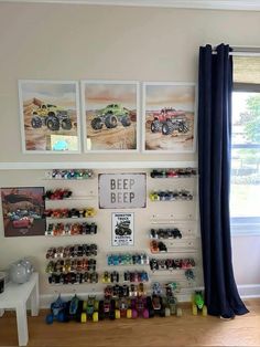 Pin by Shannon Allee on kids room/storage in 2025 | Boy room themes, Truck room decor, Monster truck room decor