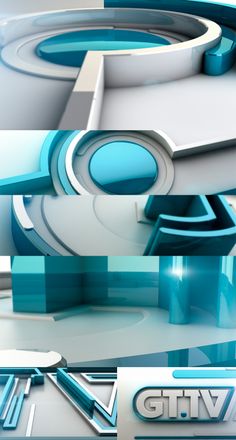 the blue and white shapes are arranged together