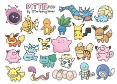 "Dittomon" - Pokemon stickers | Pokemon stickers, Cute doodle art, Pokemon
