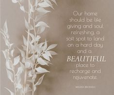 a plant with white leaves in front of a beige background and quote from the book beautiful place to recharge and rejuvenate