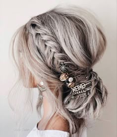 Viking Wedding Hair Short, Short Boho Braid Hairstyles, Bohemian Hairstyles For Short Hair, Boho Hairstyles For Short Hair Bohemian, Short Boho Updo, Hippie Frisur, Haircuts For Long Hair, Boho Hairstyles, Wedding Hair And Makeup