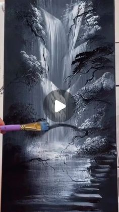 Amit sir on Instagram: "Credit for : https://www.instagram.com/joniyoungart?igsh=MXJmamxsZHZzMXBhdg== How to draw beautiful nature drawing waterfall #water #fal… | Waterfall paintings, Waterfall drawing, Chinese landscape painting