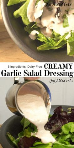 Creamy Garlic Salad Dressing Recipe - Low Carb, Keto, Gluten-Free, G… | Garlic salad dressing recipe, Creamy garlic salad dressing recipe, Dairy free salad dressing