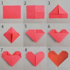Origami Heart With A Hidden Message | Paper hearts origami, Paper folding crafts, Hearts paper crafts