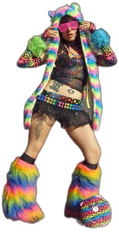#ravewear #clubwear #rave #scene #scenerave #emoscene #scenester #gay #rainbowfit #ravefluffy 