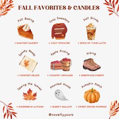 the fall favorites and candles poster