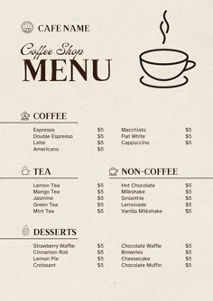 Minimalist Logo Design in 2025 | Menukaarten, Koffiebar, Menu