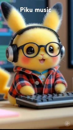 pikachu while making music in 2025 | Pikachu, Pokemon, Cartoons love