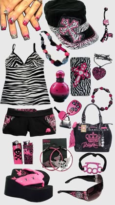 Y2k outfit 🩷🖤🩶🤍🩶🖤🩷 in 2025 | Trashy outfits, 2000s fashion outfits, Mcbling fashion