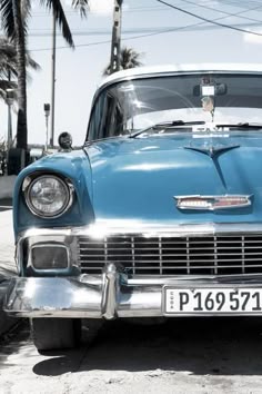'Cuba Fuerte Collection - Blue Chevy Classic Car' Photographic Print - Philippe Hugonnard | Art.com | Chevy classic, Baby blue aesthetic, Blue aesthetic pastel