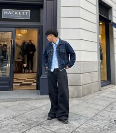 All posts • Instagram Denim On Denim Outfit Men, Men Denim Outfit, Blue Denim Jacket Outfit, Jean Jacket Outfits Men, Dark Blue Jeans Outfit, Blue Jeans Outfit Men, Blue Denim Jeans Outfit, Outfits For Teenage Guys