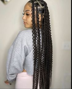 Butterfly Locs￼, Big Box Braids Hairstyles, Goddess Braids Hairstyles, Cute Box Braids Hairstyles, Braided Cornrow Hairstyles, Braided Ponytail Hairstyles, Girls Hairstyles Braids, Braids With Curls, Pretty Braided Hairstyles