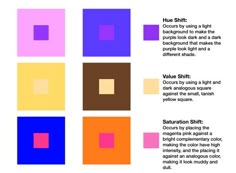 the different colors of squares are shown in this graphic art printable guide for kids