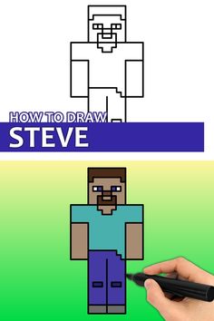 How To Draw Steve From Minecraft in 2025 | How to draw steve, Drawing tutorial easy, Easy drawings