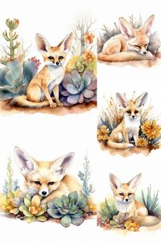 Clipart Critter Carnival: Illustrated Delights | Fox illustration, Watercolor fox, Animal caricature