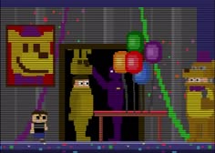 an old school computer game with some characters