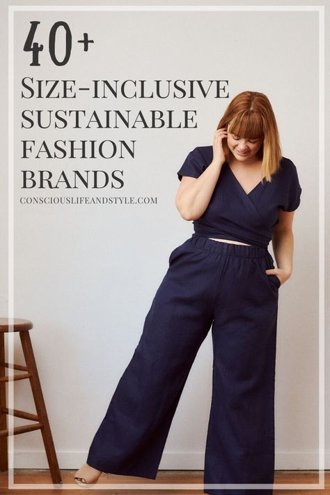 These size-inclusive brands offer plus size ethical and sustainable clothing, undergarments, and swimwear! Some brands in this guide make sizes up to 6XL and all brands in this guide offer a range going up to at least 2XL.  Plus Size Sustainable Clothing | Plus Size Ethical Fashion | #ConsciousStyle Ethical Plus Size Clothing, Plus Size Sustainable Fashion, Size Inclusive Fashion, Plus Size Sewing, Plus Size Wardrobe, Plus Size Thrifting, Plus Size Capsule Wardrobe, Plus Size Minimalist Wardrobe, Plus Size Pants
