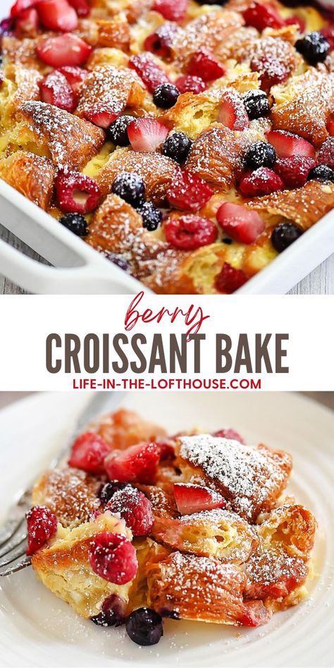 Breakfast And Brunch, Muffin, Croissant, Croissants, Snacks, Brunch, Strawberry Croissant Recipe, Berry Breakfast, Strawberry Breakfast