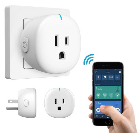 MoKo WiFi Smart Plug Mini WiFi Outlet Mini Socket Compatible with Alexa Echo… >>> Click image for more details. (This is an affiliate link) Wifi Gadgets, Smart Plug, Smart Home, Remote Control, Smart Home Automation, Smart Plugs, Smart Device, App Remote, Wifi