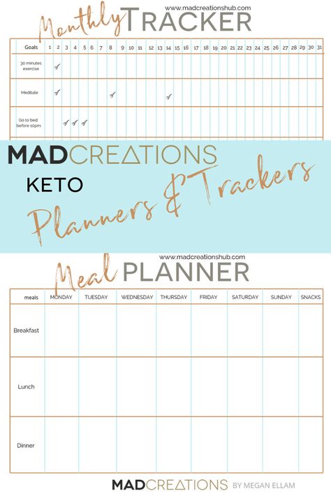 Keto Planners and Trackers are printable images for using to track your progress on the keto diet. Also can be used for Habit Trackers. #ketoplanner #ketotracker #habitplanner #habittracker #mealplanner #weightlosstracker Planners, Ketogenic Diet, Diet Planner, Meal Planner, Diet Tracker, No Carb Diets, Keto Diet Recipes, Keto Diet, Diet