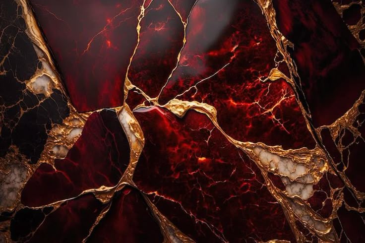 an abstract red and gold marble background