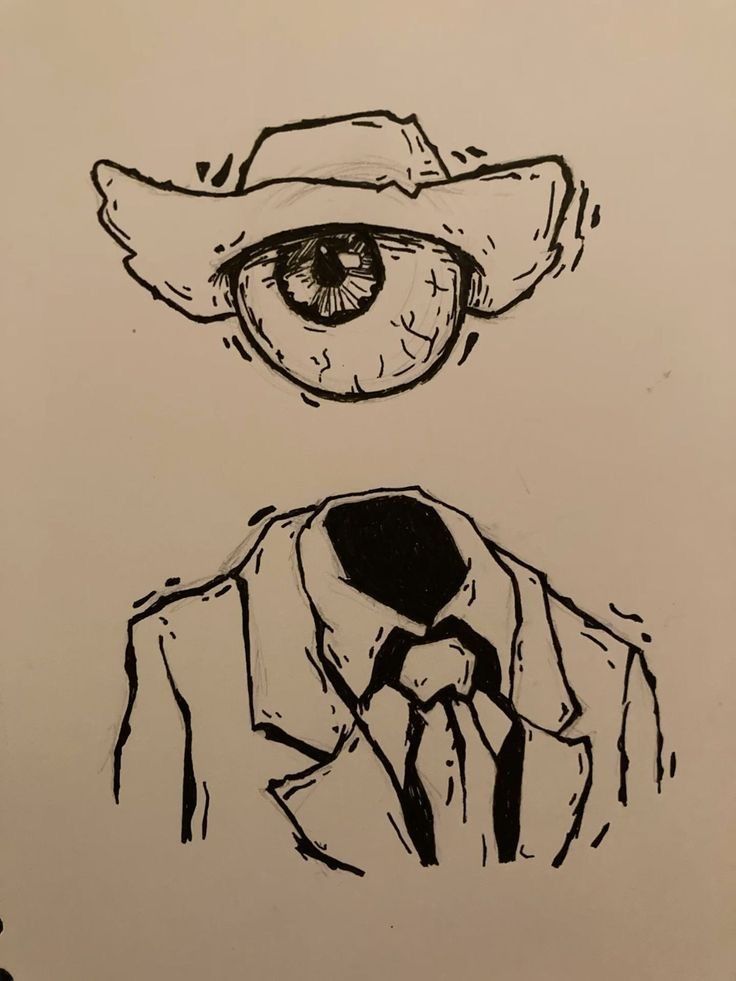 eyed cawboy in 2025 | Skizzen zeichnen, Skizzen kunst, Skizze ideen