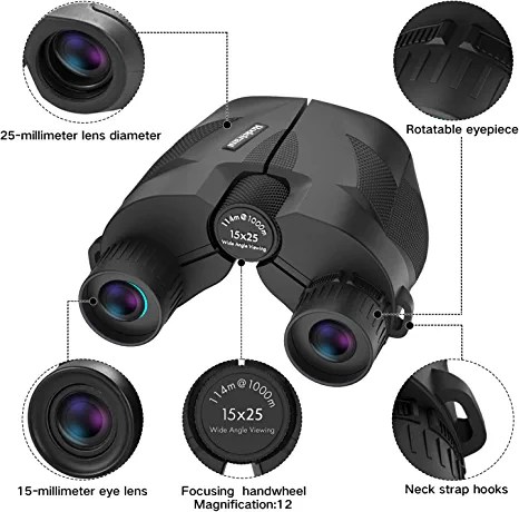 rodcirant compact binoculars 15x25