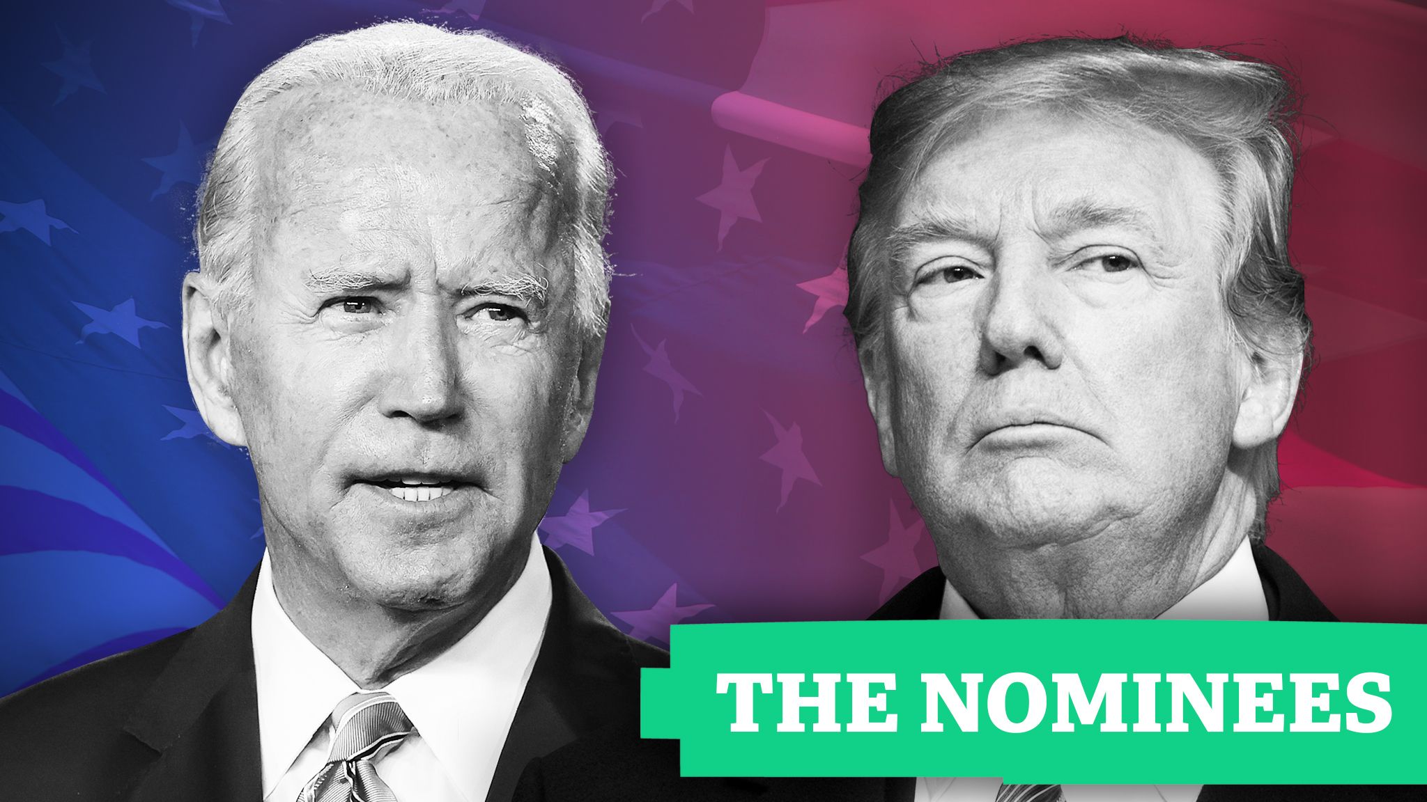 biden and trump with the text 'the nominees'