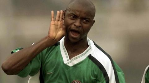 Finidi George in action for Nigeria in 2000