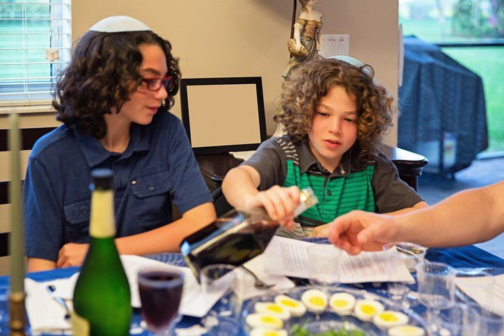 At the beginning of Passover in the evening, family and friends will get together for a meal