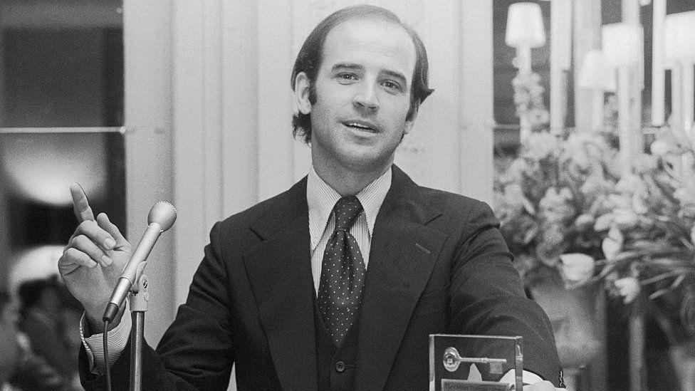 an old photograph of joe biden as a senator