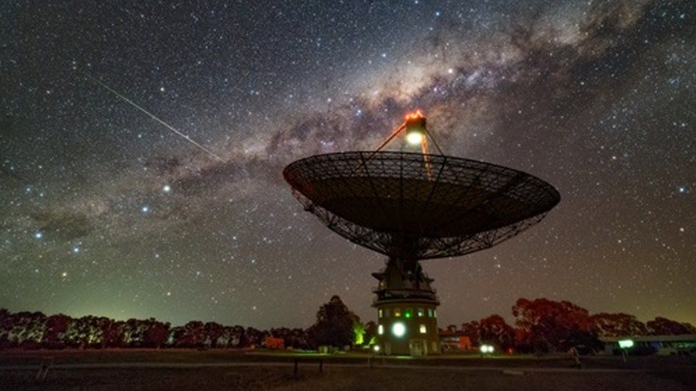 A radio telescope beneath the Milky Way