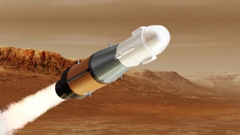 Artwork: Mars rocket in flight