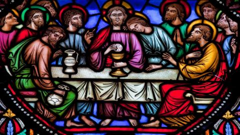Last supper stained glass