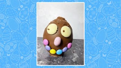 Step by step pictures to make Oli the Choc's Easter egg