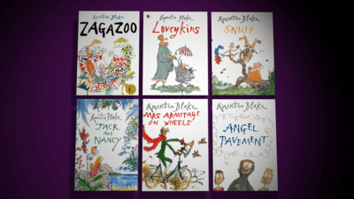 Six illustrated children's books laid out