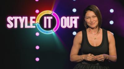 Emma Willis, smiling beside the Style It Out logo