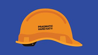 A builders hat with the logo pragmatic hard hat