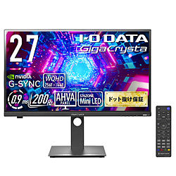 IO DATA(ACI[f[^) Mini LED̗pQ[~Oj^[ GigaCrysta KH-GDQ271JLAQ ubNm27^/WQHD(2560×1440j/200Hz/Rtn