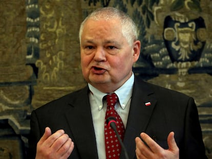 Adam Glapinski, durante una intervención ante el Parlamento polaco en 2016.