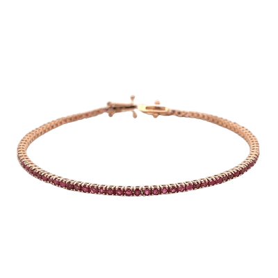 Penelope Ashford Tennis Bracelet 18K Rose Gold 91 Rubies