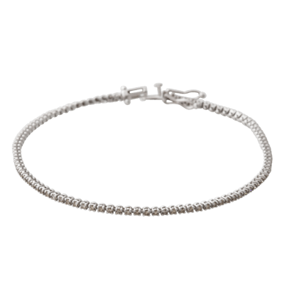 Penelope Ashford Tennis Bracelet 14K White Gold 100 Diamonds