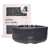 Kitsch Blackout Satin Sleep Mask, Softer Than Real Mulberry Silk Eye Cover, Soft Pressure Free Shade Blindfold for Puffy Eyes