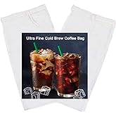 Tinnkee 2 Pack Cold Brew Coffee Bag,120 Micro Food Grade Nylon Ultra Fine Mesh, 8.6x5 inch Reusable Cold Brew Coffee Filter w