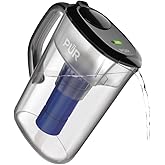 PUR PLUS 7-Cup Water Filter Pitcher with 1 Genuine PUR PLUS Filter, 3-in-1 Powerful Filtration, BPA Free, Dishwasher Safe, Sm