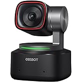 OBSBOT Tiny 2 Webcam 4K Voice Control PTZ, AI Tracking Multi-Mode & Auto Focus, Web Camera with 1/1.5" Sensor, Gesture Contro