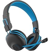 JLab JBuddies Play Gaming Wireless Kids Headset, Blue, 22+ Hour Bluetooth 5 Playtime 60ms Super-Low Latency for Mobile Gamepl