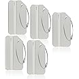 Aluminum Luggage Tags, Luggage Tag Holders for Travel Luggage Baggage Identifier by Ovener (5Pack Silver)